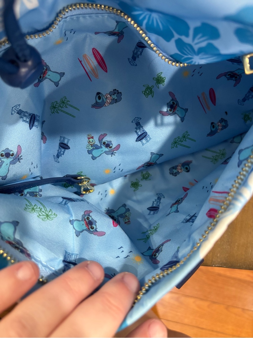BoxLunch Exclusive Disney Lilo & Stitch Hibiscus Blue Backpack - Picture 8 of 15